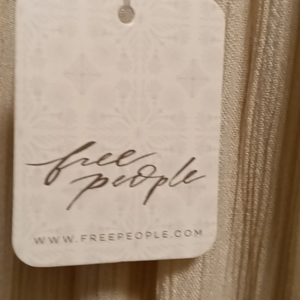 FINAL PRICE NWT Free People neutral crinkled pants/jumpsuit elastic banded waist - Picture 8 of 9
